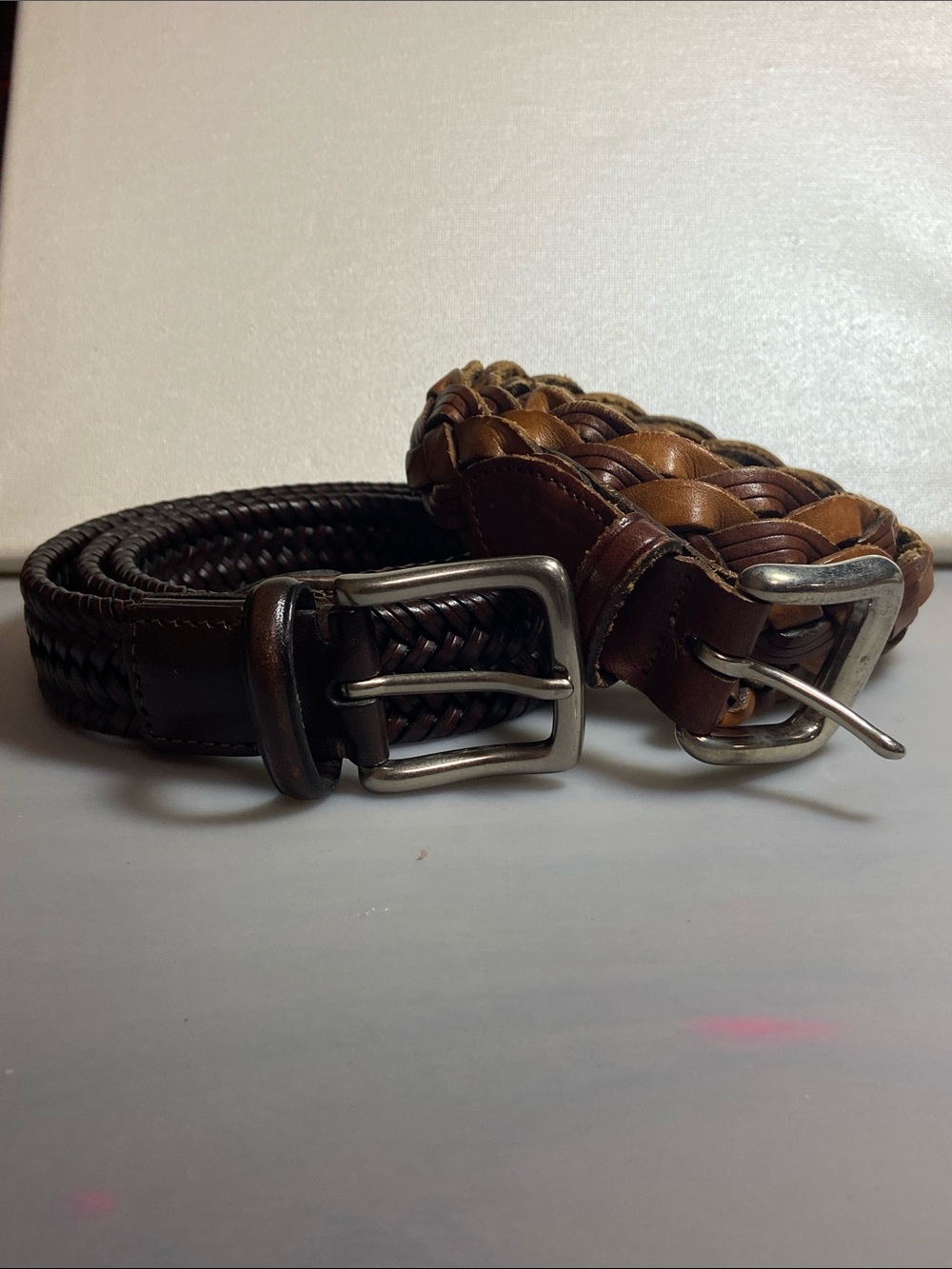 Braided Leather Belt - Brown